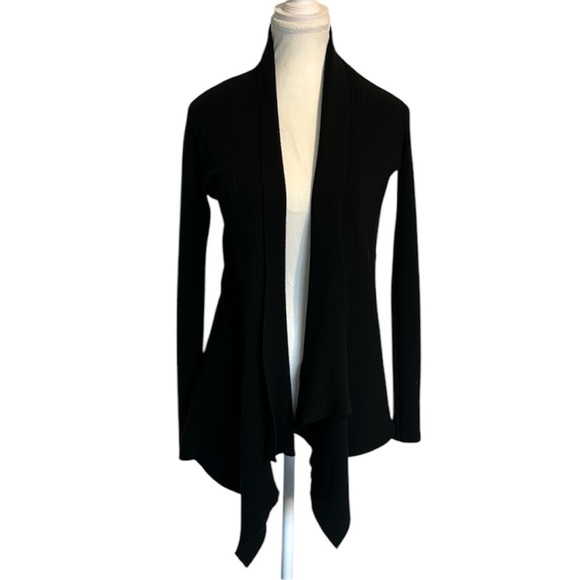 Dreamers Black Waterfall open front Cardigan  S/M Snug extra long sleeves - Picture 1 of 15